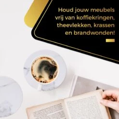 Onderzetters Voor Glazen Met Houder Swissl - Wit - Kunstleer - Marmeren Uitstraling 6 Stuks - Onderleggers -Merkloos Verkoopwinkel 1200x1200 2516