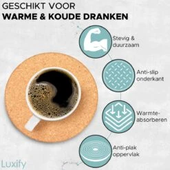 Kurken Onderzetters Met Houder - 16 Stuks - Onderleggers Voor Glazen - Glasonderzetters Voor Op Tafel - Coasters - Rond -Merkloos Verkoopwinkel 1200x1200 2535