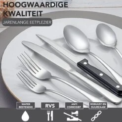 Achaté Bestekset 6 Persoons - 36-delig - RVS - Lepels, Messen, Vorken En Steakmessen - Hoogwaardige Kwaliteit - Vaatwasser Bestendig - Zilver -Merkloos Verkoopwinkel 1200x1200 254