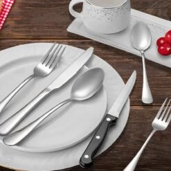 Achaté Bestekset 6 Persoons - 36-delig - RVS - Lepels, Messen, Vorken En Steakmessen - Hoogwaardige Kwaliteit - Vaatwasser Bestendig - Zilver -Merkloos Verkoopwinkel 1200x1200 255