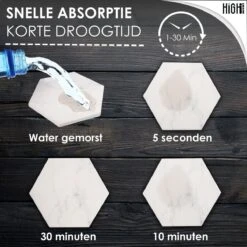 HighSupply Design Onderzetters Van Marmer En Keramiek Voor Glazen – Wit – 6 Onderleggers – Glasonderzetters Met Houder – Kurk -Merkloos Verkoopwinkel 1200x1200 2577