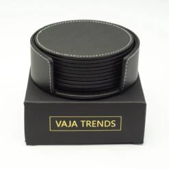 Vaja Trends Luxe Leren Onderzetters Voor Glazen - Met Houder - Set Van 10 - Zwart - Waterafstotend En Hittebestendig -Merkloos Verkoopwinkel 1200x1200 2580