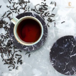 Castagnola Keramische Onderzetters Met Houder – Onderzetters Voor Glazen – Onderzetters Design – Onderzettersset – Drink Onderzetters – Keramisch – Kurk – Set Van 6 – Grijs/Zwart -Merkloos Verkoopwinkel 1200x1200 2597