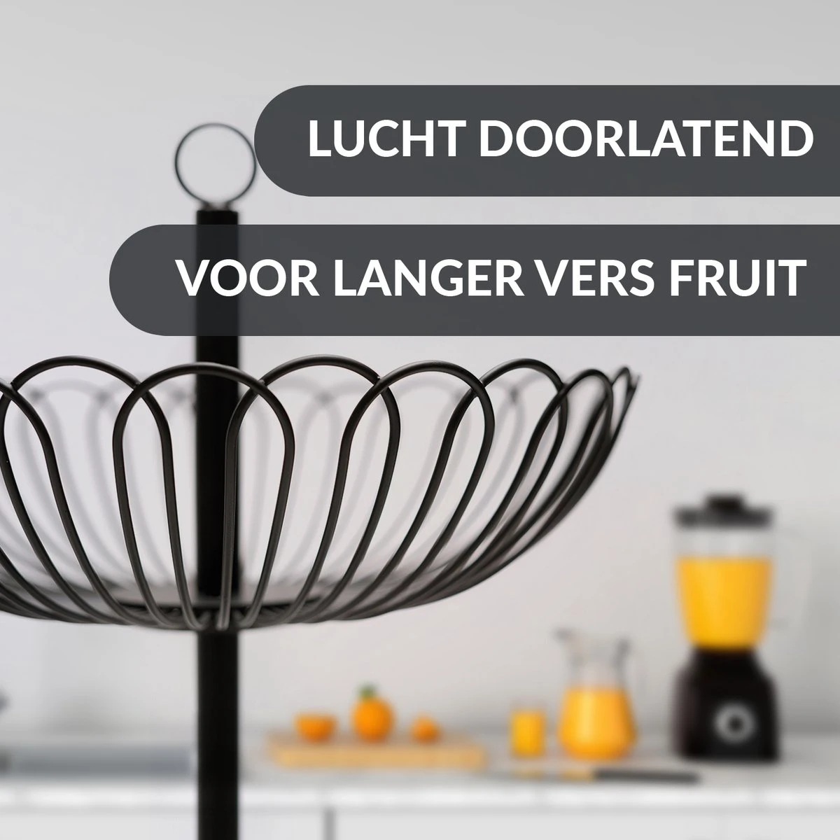 Chefarone Fruit Etagère 2 Laags - Fruitmand Metaal - Fruitschaal - Groentemand - Opberger - Zwart 4 Chefarone Fruit Etagère 2 Laags - Fruitmand Metaal - Fruitschaal - Groentemand - Opberger - Zwart - Afbeelding 4