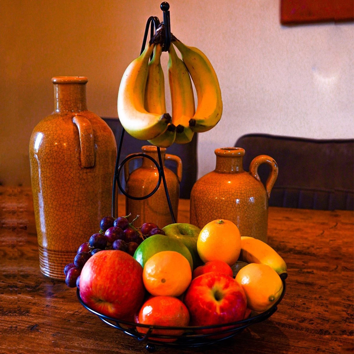 Merkloos Fruitmand Met Banaanhouder – Fruitschaal Zwart – Fruitmand Zwart Metaal – Bananenhouder – Fruitmand Hangend - Decoratieve Schaal – Keuken – 27x27x39 8 Merkloos Fruitmand Met Banaanhouder – Fruitschaal Zwart – Fruitmand Zwart Metaal – Bananenhouder – Fruitmand Hangend - Decoratieve Schaal – Keuken – 27x27x39 - Afbeelding 8