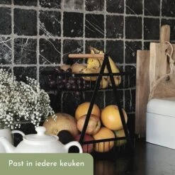 Clear Living - Fruitschaal Large - Fruitmand - Fruitschaal Zwart - Fruitschaal Metaal - Fruitschaal 2 Lagen - Zwart - Large -Merkloos Verkoopwinkel 1200x1200 2637