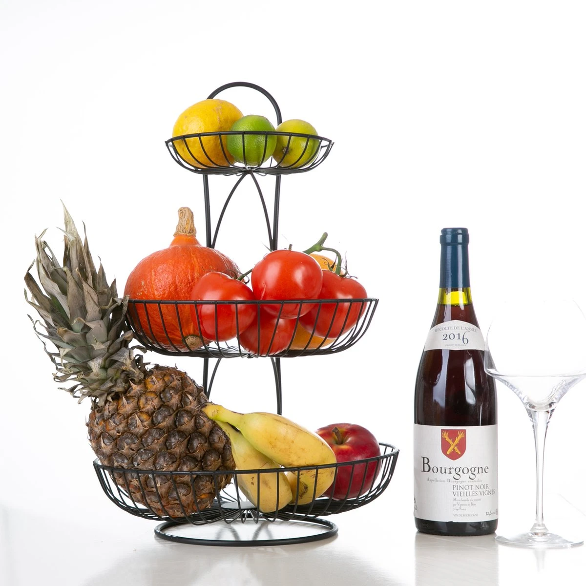 YNONA Fruitschaal - 3 Laags - Zwart - Fruitmand - Fruitmand Metaal - Etagère - Decoratie Schaal 5 YNONA Fruitschaal - 3 Laags - Zwart - Fruitmand - Fruitmand Metaal - Etagère - Decoratie Schaal - Afbeelding 5