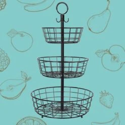 Fruitmand – Etagere 3 Laags – Fruitschaal – Fruitmand Zwart – Fruit Opbergmand – Aanrecht Organiser – Zwart -Merkloos Verkoopwinkel 1200x1200 2647