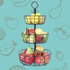 Fruitmand – Etagere 3 Laags – Fruitschaal – Fruitmand Zwart – Fruit Opbergmand – Aanrecht Organiser – Zwart -Merkloos Verkoopwinkel 1200x1200 2648