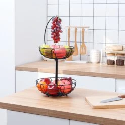 Sens Design Fruitmand Met Houder – Fruitschaal 2 Lagen – Zwart Metaal -Merkloos Verkoopwinkel 1200x1200 2673