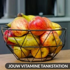 Chefarone Fruitschaal Zwart - Fruitmand - Groentemand - Broodmand - Metaal & Hout -Merkloos Verkoopwinkel 1200x1200 2682