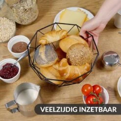 Chefarone Fruitschaal Zwart - Fruitmand - Groentemand - Broodmand - Metaal & Hout -Merkloos Verkoopwinkel 1200x1200 2683