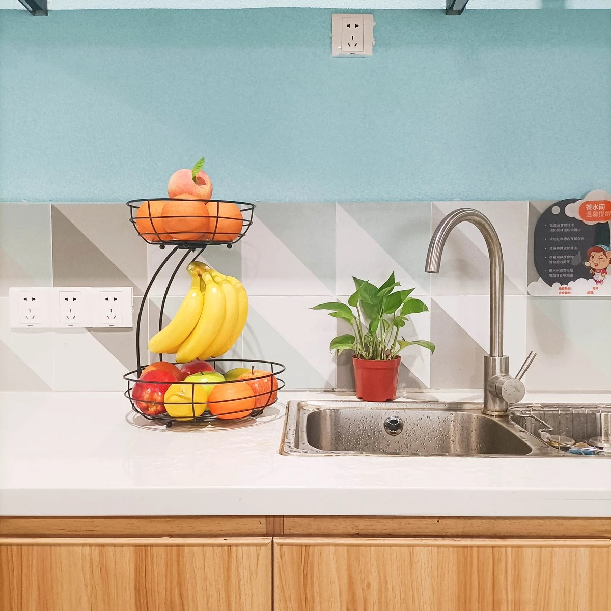 Tranic Fruitschaal - Fruitmand - Zwart Metaal - Etagere - Keuken Organizer 3 Tranic Fruitschaal - Fruitmand - Zwart Metaal - Etagere - Keuken Organizer - Afbeelding 3