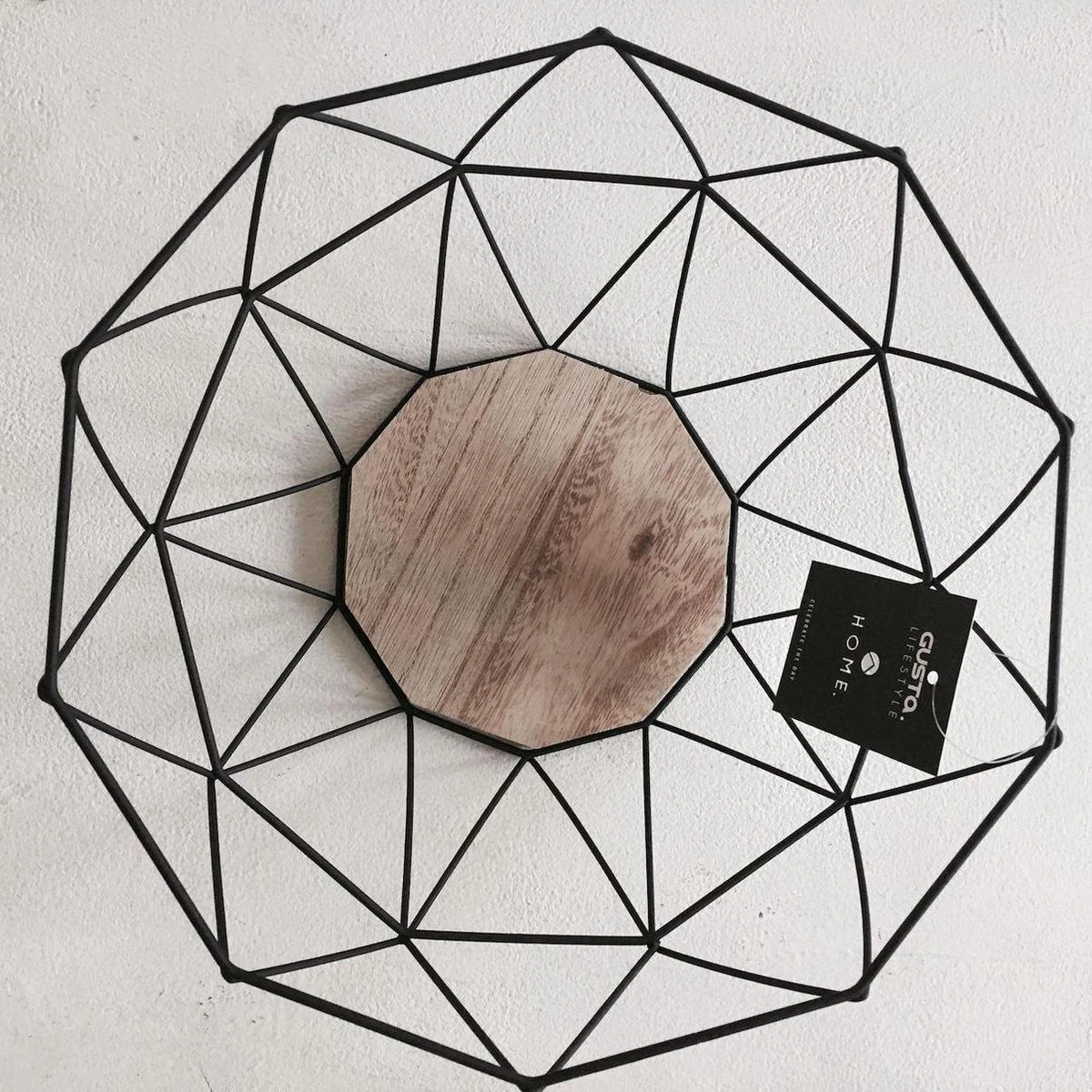 Gusta Fruitmand - Metaal - Hout - 26x25x12 Cm 2 Gusta Fruitmand - Metaal - Hout - 26x25x12 Cm - Afbeelding 2