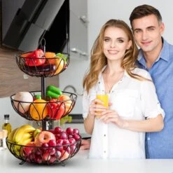 Fruit Monkey - Fruitschaal - Metaal - Zwart - 3 Lagen - Fruitmand -Merkloos Verkoopwinkel 1200x1200 2702