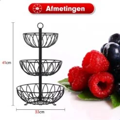 Fruit Monkey - Fruitschaal - Metaal - Zwart - 3 Lagen - Fruitmand -Merkloos Verkoopwinkel 1200x1200 2703