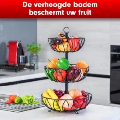 Fruit Monkey - Fruitschaal - Metaal - Zwart - 3 Lagen - Fruitmand -Merkloos Verkoopwinkel 1200x1200 2704