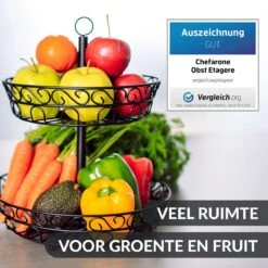 Chefarone Fruit Etagère 2 Laags - Fruitmand - Fruitschaal - Groentemand - Opberger - Metaal - Zwart 10 Chefarone Fruit Etagère 2 Laags - Fruitmand - Fruitschaal - Groentemand - Opberger - Metaal - Zwart -Merkloos Verkoopwinkel 1200x1200 2710