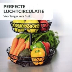 Chefarone Fruit Etagère 2 Laags - Fruitmand - Fruitschaal - Groentemand - Opberger - Metaal - Zwart 13 Chefarone Fruit Etagère 2 Laags - Fruitmand - Fruitschaal - Groentemand - Opberger - Metaal - Zwart -Merkloos Verkoopwinkel 1200x1200 2713