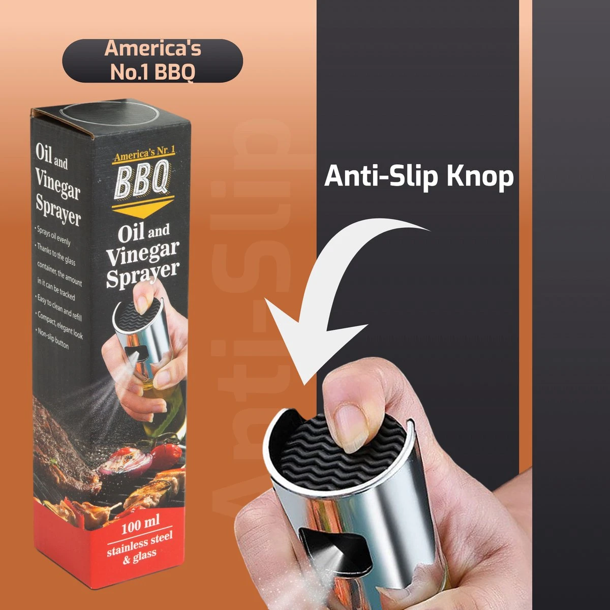 America's No.1 BBQ - Olijfolie Sprayer - Luxe Olie Sprayer - Olijfolie Fles Verstuiver Voor Keuken - Oliefles Cooking Spray - BBQ Accesoires - Airfryer 5 America's No.1 BBQ - Olijfolie Sprayer - Luxe Olie Sprayer - Olijfolie Fles Verstuiver Voor Keuken - Oliefles Cooking Spray - BBQ Accesoires - Airfryer - Afbeelding 5