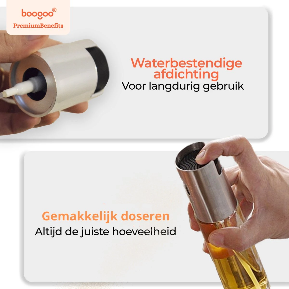 BooGoo® - RVS Olijfolie Sprayer Extreme Deluxe - Olijfolie Fles Verstuiver Voor Keuken - Oliespray - Oliefles - BBQ Accesoires - Olie Pomp Bakspray - Cooking Spray 7 BooGoo® - RVS Olijfolie Sprayer Extreme Deluxe - Olijfolie Fles Verstuiver Voor Keuken - Oliespray - Oliefles - BBQ Accesoires - Olie Pomp Bakspray - Cooking Spray - Afbeelding 7