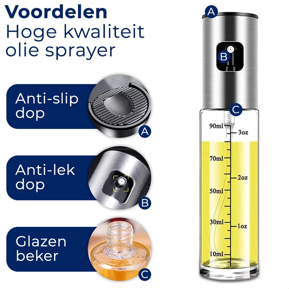 Knutz® -Olijfolie Sprayer Set - Oliefles - Bakspray - Olie Verstuiver - Cooking Spray - Olie Sprayer - Navulbaar 2 Knutz® -Olijfolie Sprayer Set - Oliefles - Bakspray - Olie Verstuiver - Cooking Spray - Olie Sprayer - Navulbaar - Afbeelding 2