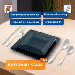 Strex Bestekset 6 Persoons - Zilver - 36-delig - Roestvrij Staal - Lepels, Messen, Vorken En Steakmessen - Hoogwaardige Kwaliteit -Merkloos Verkoopwinkel 1200x1200 282