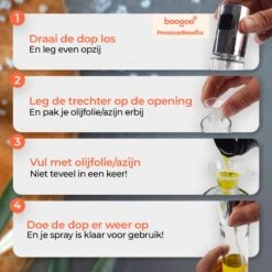 BooGoo® - Olijfolie Sprayer Deluxe - Olijfolie Fles Verstuiver Voor Keuken - Cooking Spray - Oliespray - Bbq Accesoires - Oliefles - Bakspray 21 BooGoo® - Olijfolie Sprayer Deluxe - Olijfolie Fles Verstuiver Voor Keuken - Cooking Spray - Oliespray - Bbq Accesoires - Oliefles - Bakspray -Merkloos Verkoopwinkel 1200x1200 2823