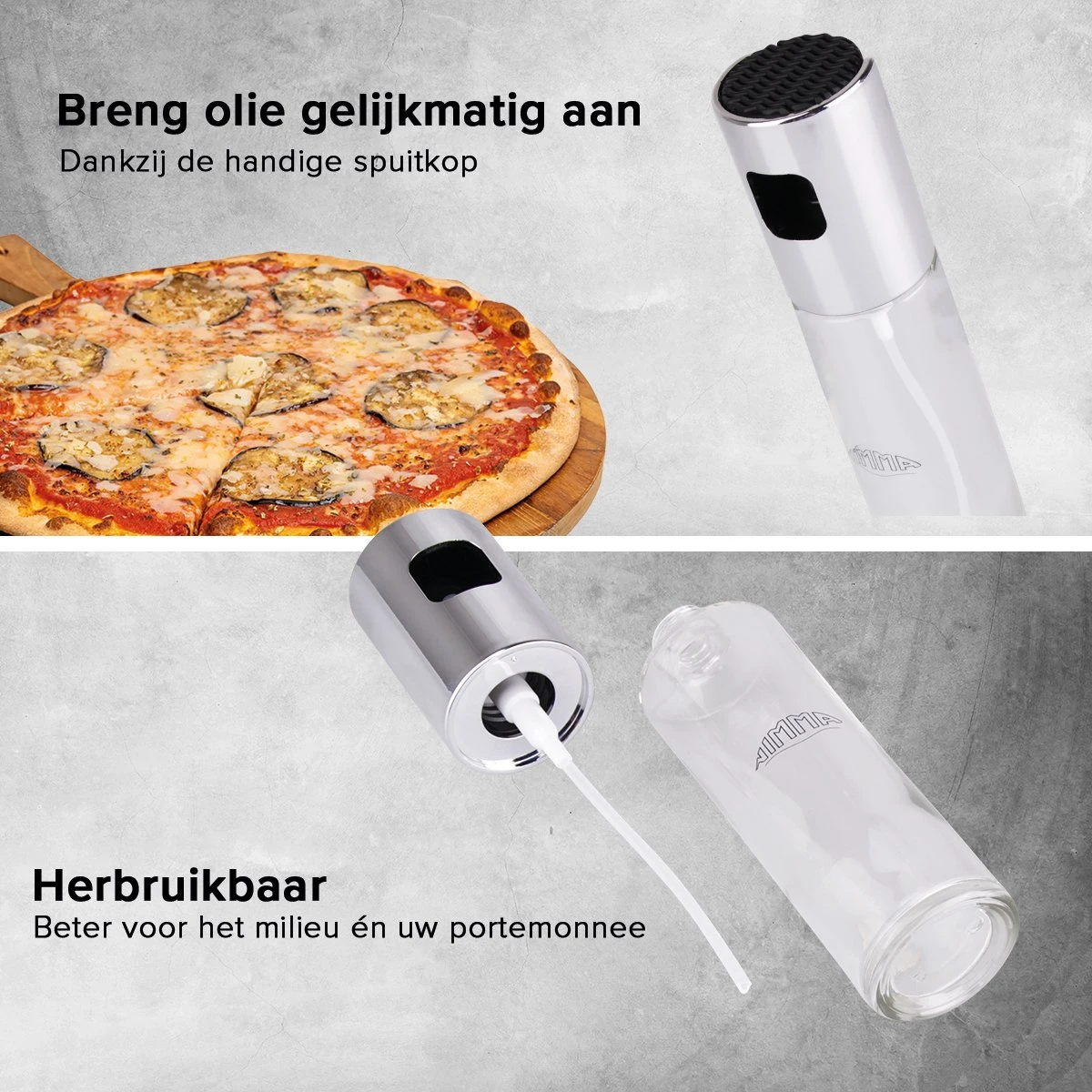 Nimma® Olijfolie Sprayer 100ml - Bakspray - Cooking Spray - Glazen Olie Fles - Diffuser Bottle - Glas 3 Nimma® Olijfolie Sprayer 100ml - Bakspray - Cooking Spray - Glazen Olie Fles - Diffuser Bottle - Glas - Afbeelding 3