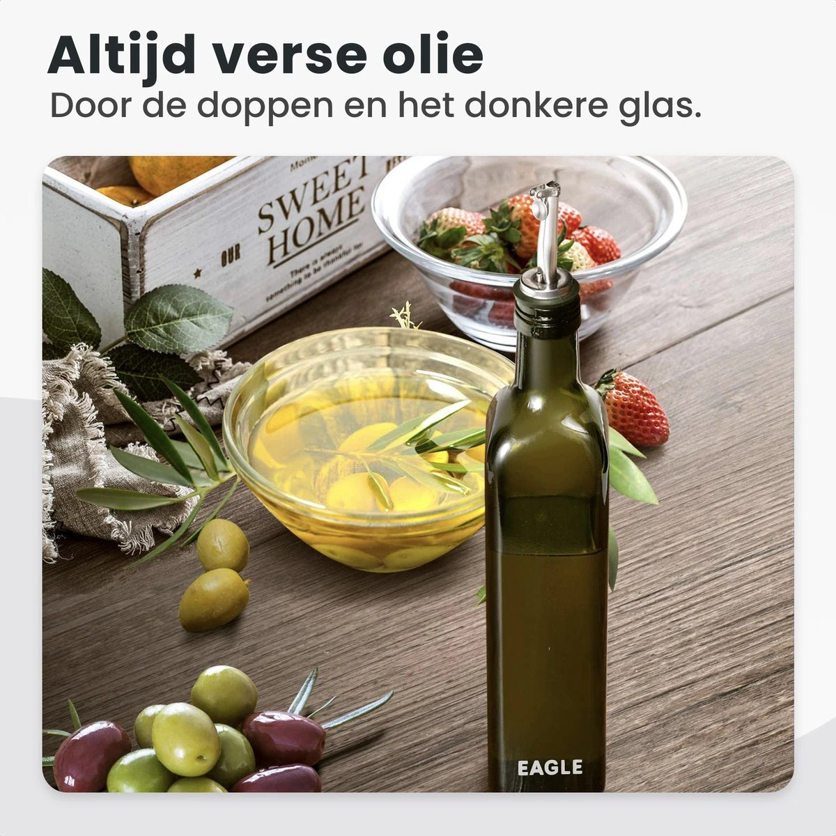Eagle Olijfolie Fles - Met Schenktuit – Olijfolie/Azijn – 500ml - Oliefles Glas - Inclusief Trechter 6 Eagle Olijfolie Fles - Met Schenktuit – Olijfolie/Azijn – 500ml - Oliefles Glas - Inclusief Trechter - Afbeelding 6