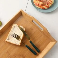 Merkloos Decopatent® Dienblad Rechthoek - Groot Dienblad Met Handvaten - Bamboe Houten Dienblad - Afm 50 X 30 X 6 Cm. -Merkloos Verkoopwinkel 1200x1200 2904