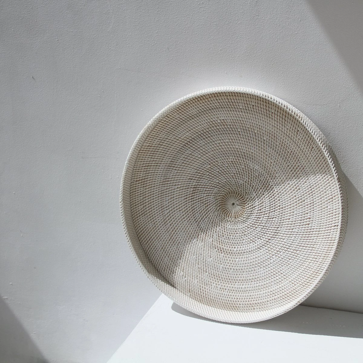 Merkloos Rotan Dienblad Wit - Groot 50 Cm 2 Merkloos Rotan Dienblad Wit - Groot 50 Cm - Afbeelding 2