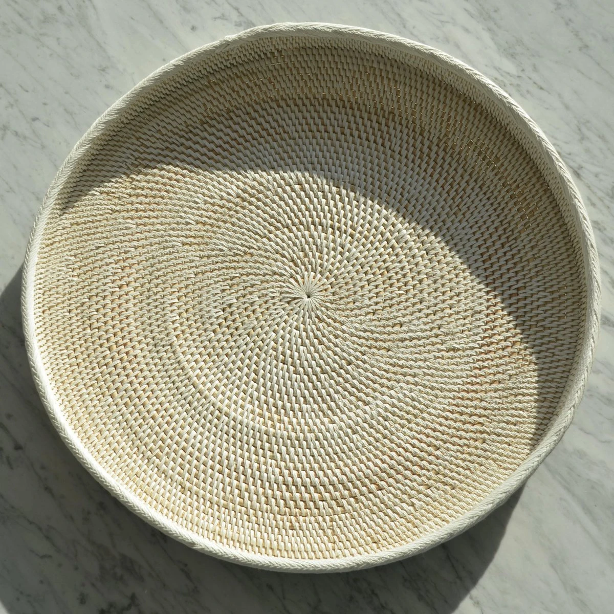 Merkloos Rotan Dienblad Wit - Groot 50 Cm 3 Merkloos Rotan Dienblad Wit - Groot 50 Cm - Afbeelding 3