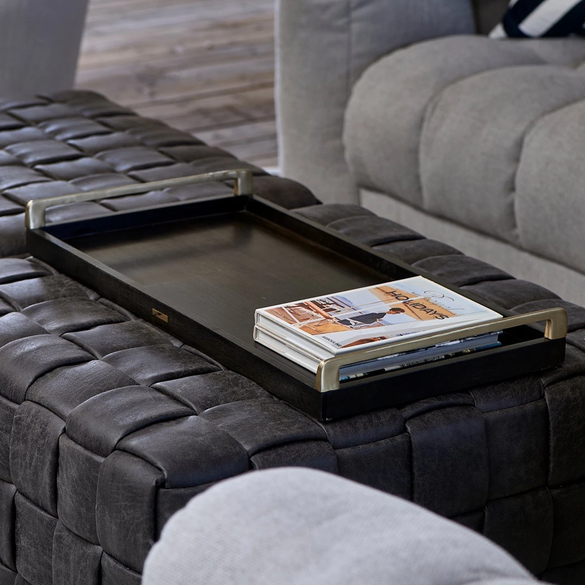 Riviera Maison Dienblad Rechthoek Zwart 80x40 - Fifth Avenue Serving Tray - Zwart 2 Riviera Maison Dienblad Rechthoek Zwart 80x40 - Fifth Avenue Serving Tray - Zwart - Afbeelding 2