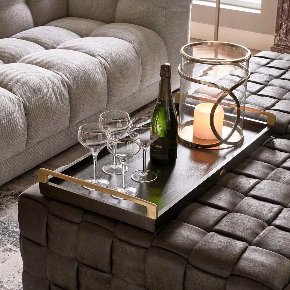 Riviera Maison Dienblad Rechthoek Zwart 80x40 - Fifth Avenue Serving Tray - Zwart 3 Riviera Maison Dienblad Rechthoek Zwart 80x40 - Fifth Avenue Serving Tray - Zwart - Afbeelding 3