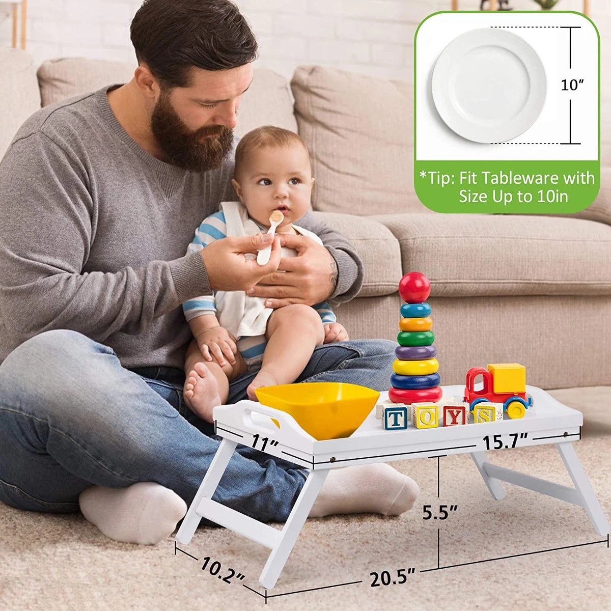 Merkloos Beddienblad, Inklapbare Poten Met Handgrepen, Ontbijtdienblad Voor Bank, Eten, Tekenen, Platen, Bamboe, Dienblad, Schoot, Bureau, Snackdienblad 5 Merkloos Beddienblad, Inklapbare Poten Met Handgrepen, Ontbijtdienblad Voor Bank, Eten, Tekenen, Platen, Bamboe, Dienblad, Schoot, Bureau, Snackdienblad - Afbeelding 5