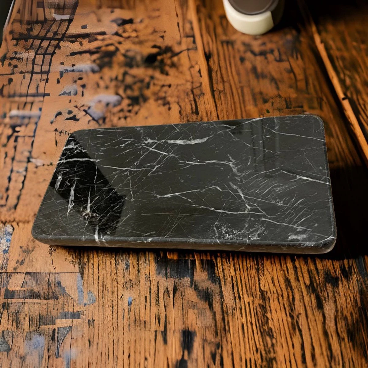 Zwart Marmeren Rechthoekig Tray - Dessertbord - Dienblad - Plaat 15x30 Cm 2 Zwart Marmeren Rechthoekig Tray - Dessertbord - Dienblad - Plaat 15x30 Cm - Afbeelding 2