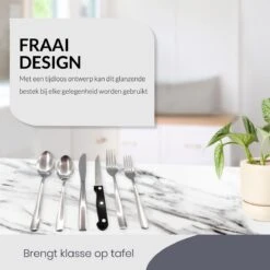 Master Knives 6 Persoons Bestekset (36-delig) - Lepels, Messen, Vorken & Steakmessen - Vaatwasserbestendig - Zilver / RVS -Merkloos Verkoopwinkel 1200x1200 301