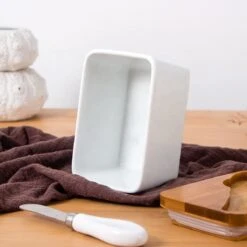 Merkloos Luchtdichte Multifunctionele Botervloot Met Deksel - Porselein - Duurzaam - Vershouddoos - Incl. Mesje (RVS) -Merkloos Verkoopwinkel 1200x1200 3051