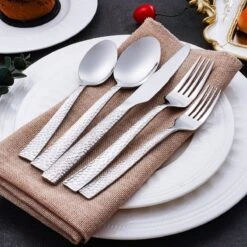 Deleca 6 Persoons Bestekset Deluxe (30-delig) - Vorken, Lepels En Messen - Vaatwasserbestendig - Gehamerd - Zilver / RVS -Merkloos Verkoopwinkel 1200x1200 306
