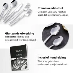 Deleca 6 Persoons Bestekset Deluxe (30-delig) - Vorken, Lepels En Messen - Vaatwasserbestendig - Gehamerd - Zilver / RVS -Merkloos Verkoopwinkel 1200x1200 307