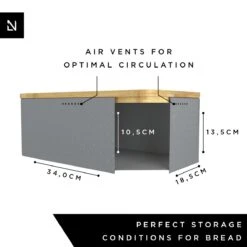 LARS NYSØM Metalen Broodtrommel Met Broodzak 34x18.5x13.5cm Cool Grey -Merkloos Verkoopwinkel 1200x1200 3079