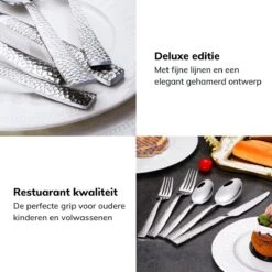 Deleca 6 Persoons Bestekset Deluxe (30-delig) - Vorken, Lepels En Messen - Vaatwasserbestendig - Gehamerd - Zilver / RVS -Merkloos Verkoopwinkel 1200x1200 308