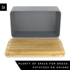 LARS NYSØM Metalen Broodtrommel Met Broodzak 34x18.5x13.5cm Cool Grey -Merkloos Verkoopwinkel 1200x1200 3082