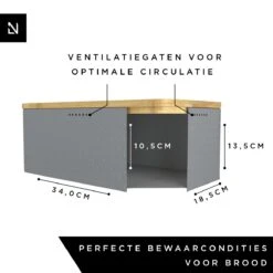 LARS NYSØM Metalen Broodtrommel Met Broodzak 34x18.5x13.5cm Cool Grey -Merkloos Verkoopwinkel 1200x1200 3084