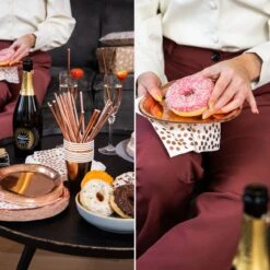 Partizzle 25 Pers. Wegwerp Servies Set - Verjaardag Bruiloft Sweet 16 Huwelijk Versiering - Borden Bekers Feestartikelen - Rose Goud Feest -Merkloos Verkoopwinkel 1200x1200 3093