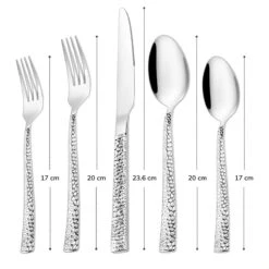 Deleca 6 Persoons Bestekset Deluxe (30-delig) - Vorken, Lepels En Messen - Vaatwasserbestendig - Gehamerd - Zilver / RVS -Merkloos Verkoopwinkel 1200x1200 310