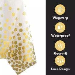 Pazzo Festa - Wegwerp Tafelkleed - 2 Stuks - Wit Goud - Vlek & Geurvrij - Verjaardagen - Kerst - Gender Reveal - Baby Shower - Party's - -Merkloos Verkoopwinkel 1200x1200 3141