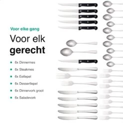 Vivid Green Bestekset (36-delig) - Bestek Set 6 Persoons - Lepels, Messen, Vorken En Steakmessen - Vaatwasserbestendig - RVS -Merkloos Verkoopwinkel 1200x1200 316