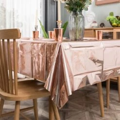 Partizzle 2x Rose Goud Plastic Wegwerp Tafelkleed Set - Verjaardag Bruiloft Sweet 16 Versiering - Feest Decoratie - 274 X 137 Cm -Merkloos Verkoopwinkel 1200x1200 3205